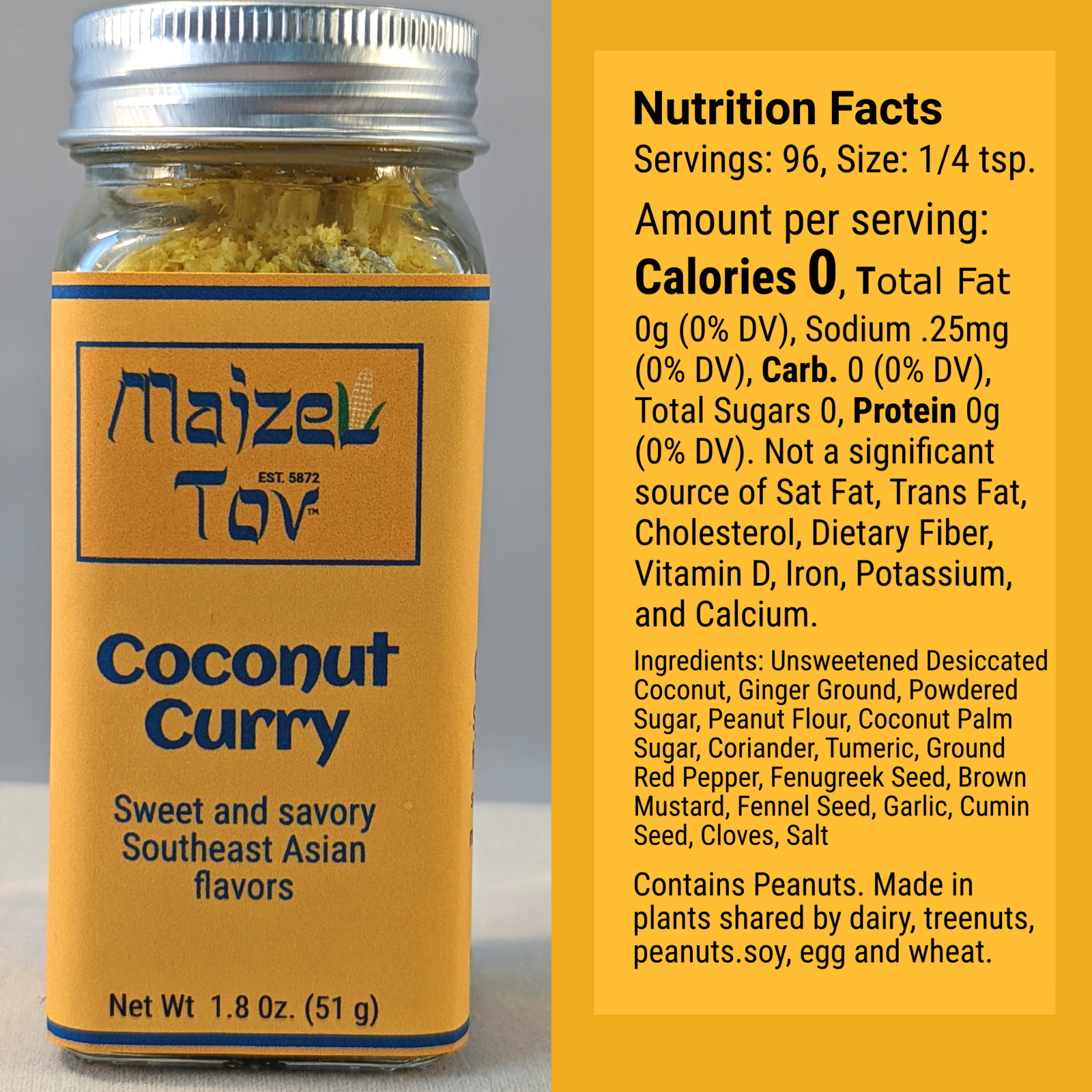 Coconut Curry popcorn seasoning